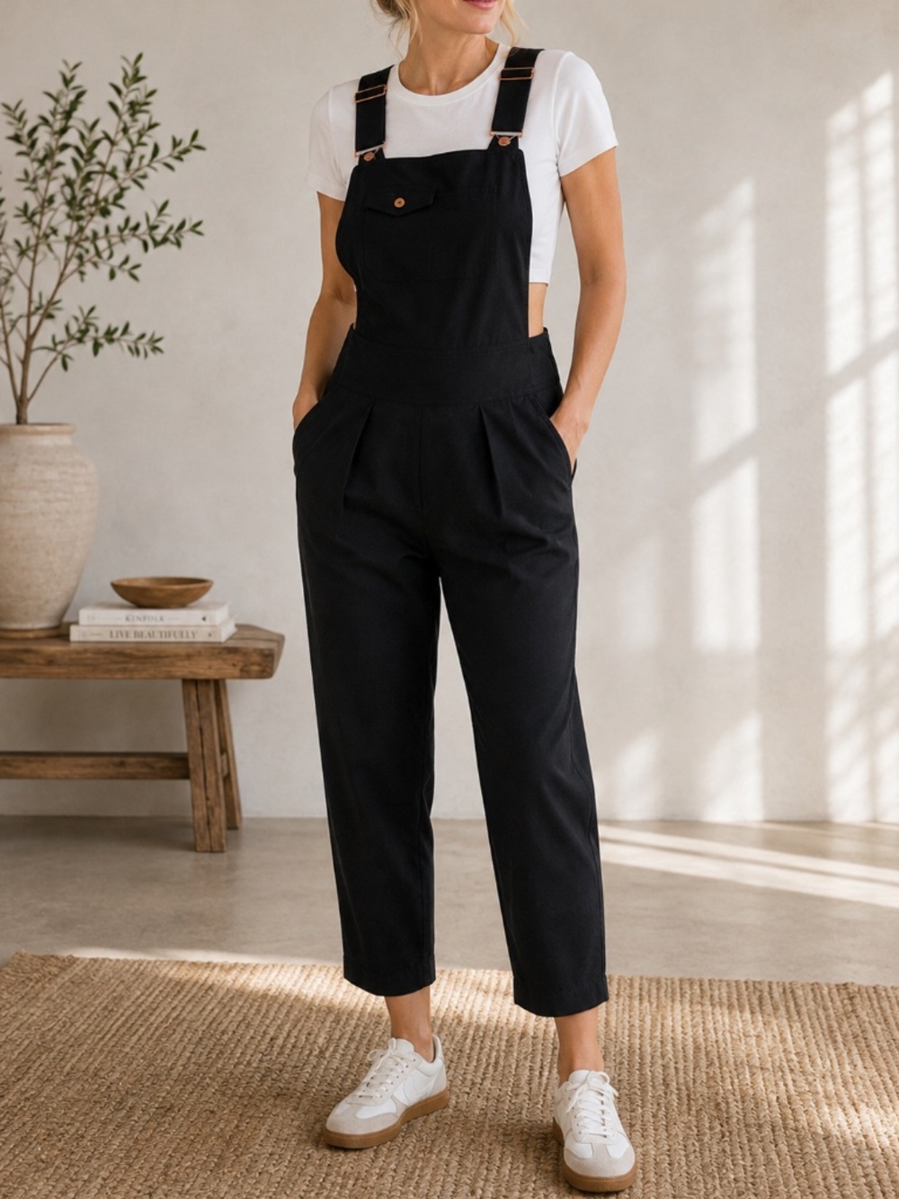 Kit and Ace Wool Cashmere Silk Utility Overalls Jumpsuit Size 6